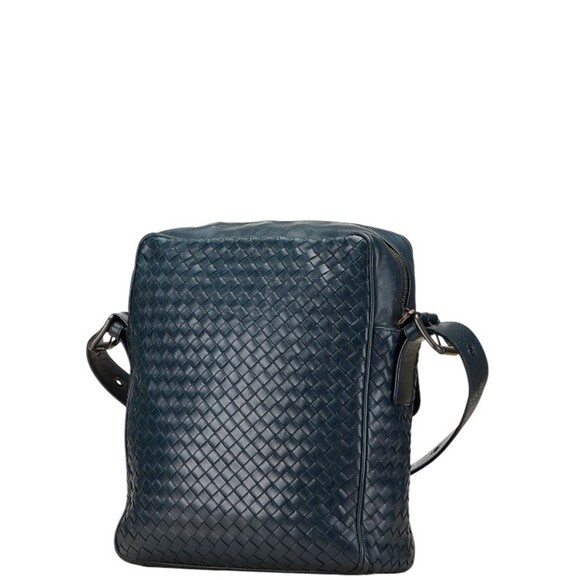 BOTTEGA VENETA Blue Leather Intrecciato Shoulder Bag - Picture 2 of 13